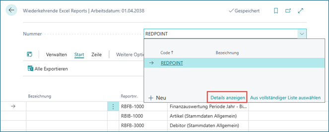 Wiederkehrende Excelreports
